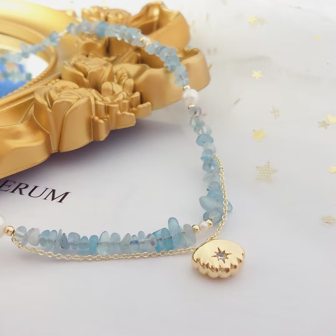 Ocean Holidays Aquamarine Gravel Beads